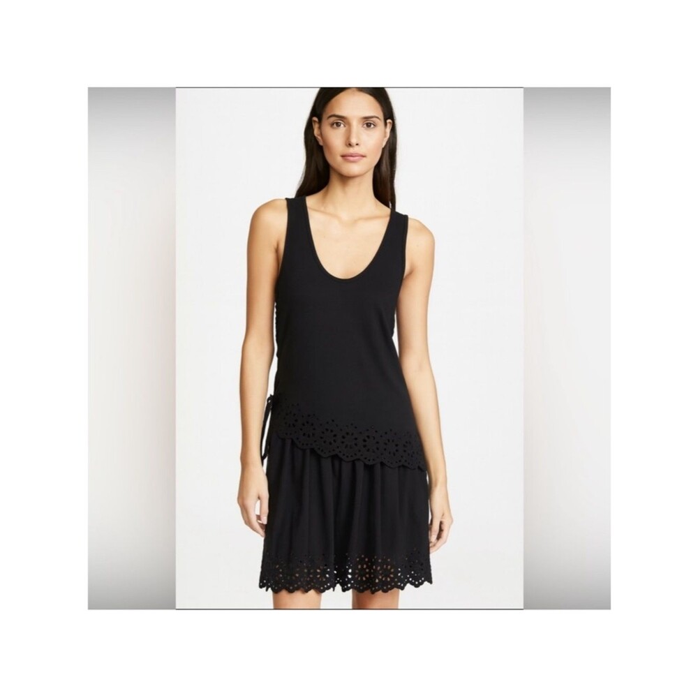 Derek Lam 10 Crosby Black Scalloped Hem Sleeveless Dress, Size XS